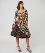 Unique Vintage Black Roses Ruffled Petticoat Crinoline