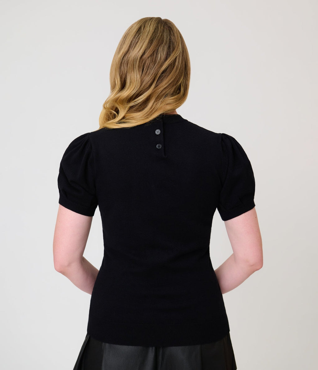Unique Vintage Black Sacred Heart Paige Sweater - Unique Vintage -