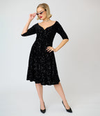 Unique Vintage Black Sequin Marceline Swing Dress - Unique Vintage - Swing Dress