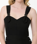 Unique Vintage Black & Silver Sedgewick Jumpsuit - Unique Vintage - Womens, BOTTOMS, ROMPERS AND JUMPSUITS