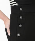 Unique Vintage Black & Silver Sedgewick Jumpsuit - Unique Vintage - Womens, BOTTOMS, ROMPERS AND JUMPSUITS