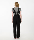 Unique Vintage Black & Silver Sedgewick Jumpsuit - Unique Vintage - Womens, BOTTOMS, ROMPERS AND JUMPSUITS