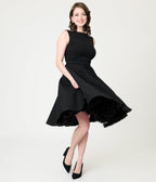Unique Vintage Black Sleeveless Devon Swing Dress - Unique Vintage - Womens, DRESSES, SWING