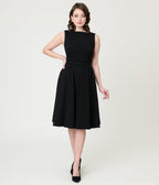 Unique Vintage Black Sleeveless Devon Swing Dress - Unique Vintage - Womens, DRESSES, SWING