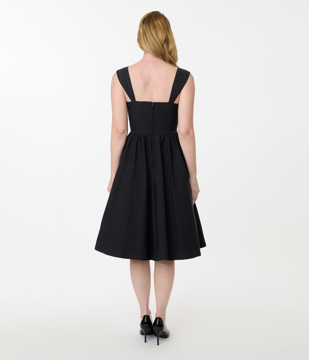 Unique Vintage Black Sleeveless Swing Dress - Unique Vintage - Womens, DRESSES, SWING