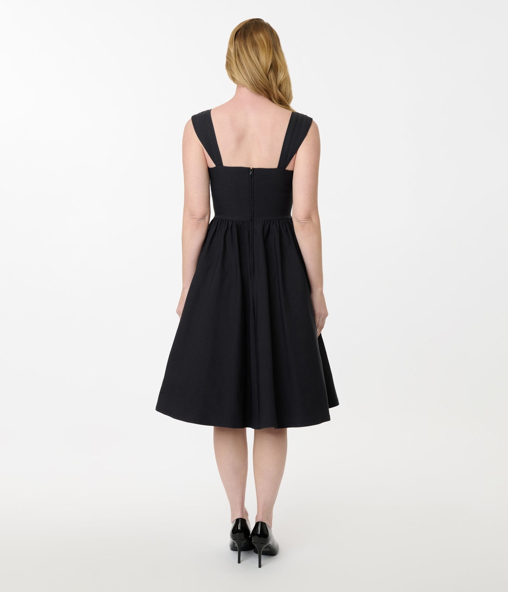 Unique Vintage Black Sleeveless Swing Dress - Unique Vintage - Womens, DRESSES, SWING