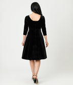 Unique Vintage Black Spiderweb Square Neck Swing Dress - Unique Vintage - Womens, DRESSES, SWING