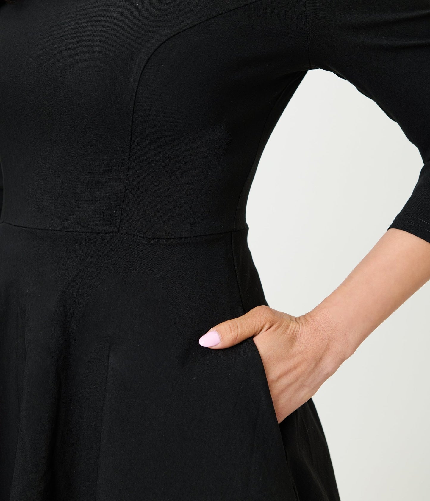 Unique Vintage Black Square Neck Swing Dress - Unique Vintage - Womens, DRESSES, SWING