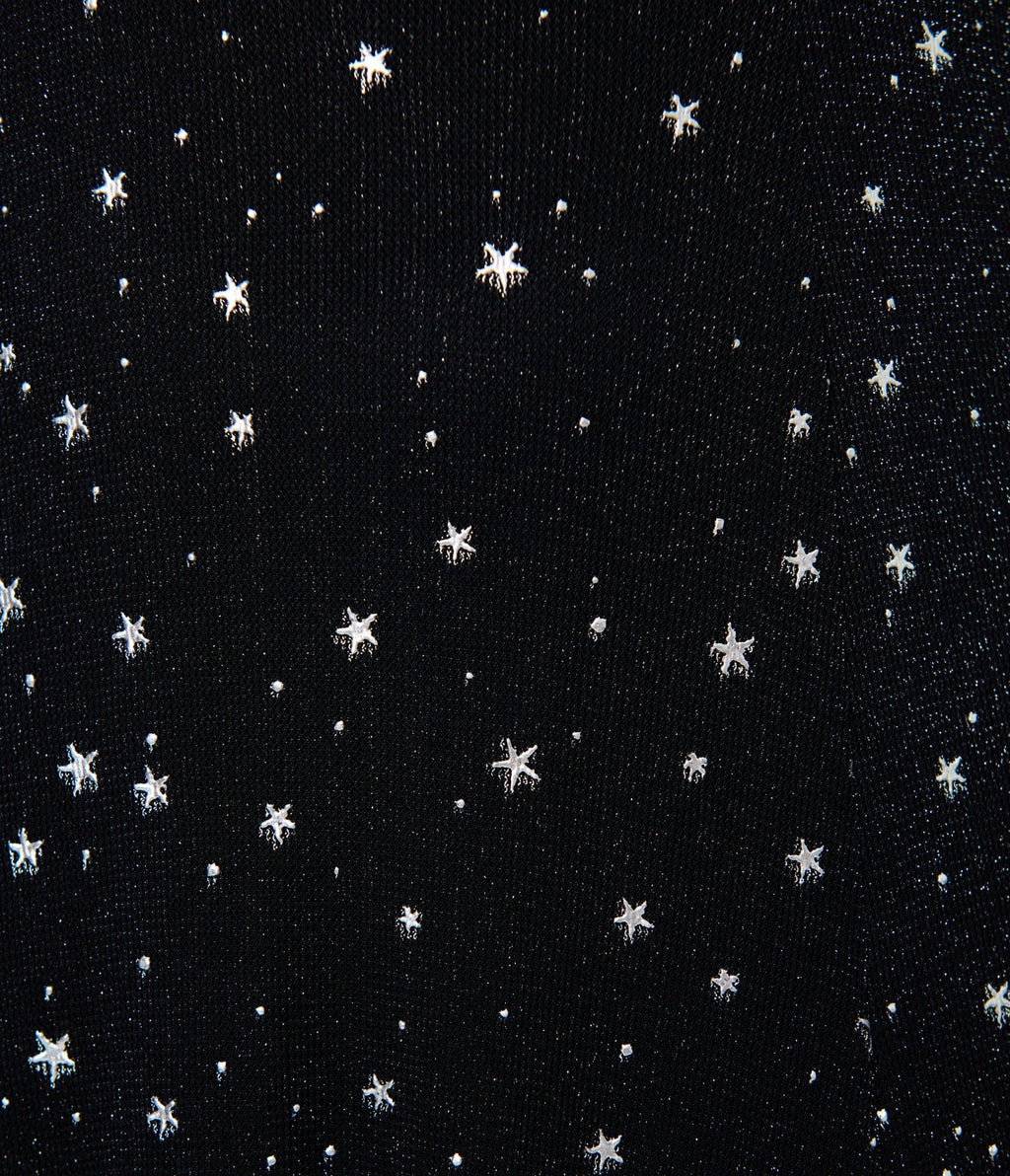 Unique Vintage Black & Star Print Long Sleeve Tara Maxi Dress - Unique Vintage - Womens, DRESSES, MAXI