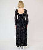 Unique Vintage Black & Star Print Long Sleeve Tara Maxi Dress - Unique Vintage - Womens, DRESSES, MAXI