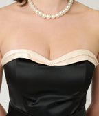 Unique Vintage Black Strapless Tea Length Gown - Unique Vintage - Womens, DRESSES, PROM AND SPECIAL OCCASION