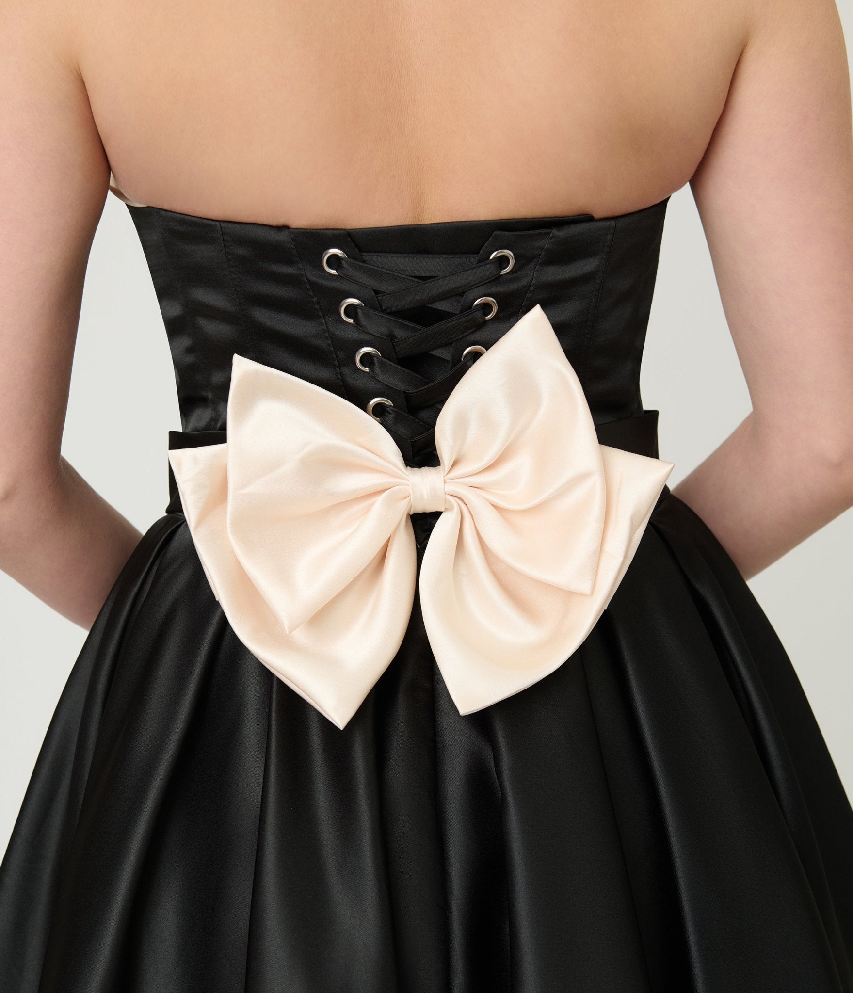Unique Vintage Black Strapless Tea Length Gown - Unique Vintage - Womens, DRESSES, PROM AND SPECIAL OCCASION