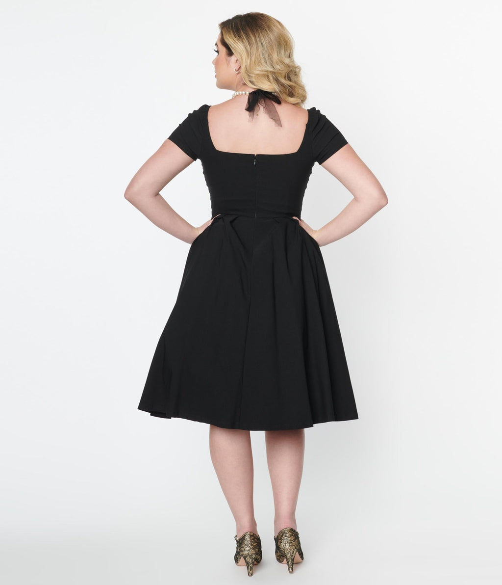 Unique Vintage Black Sweetheart Midge Swing Dress - Unique Vintage - Womens, DRESSES, SWING