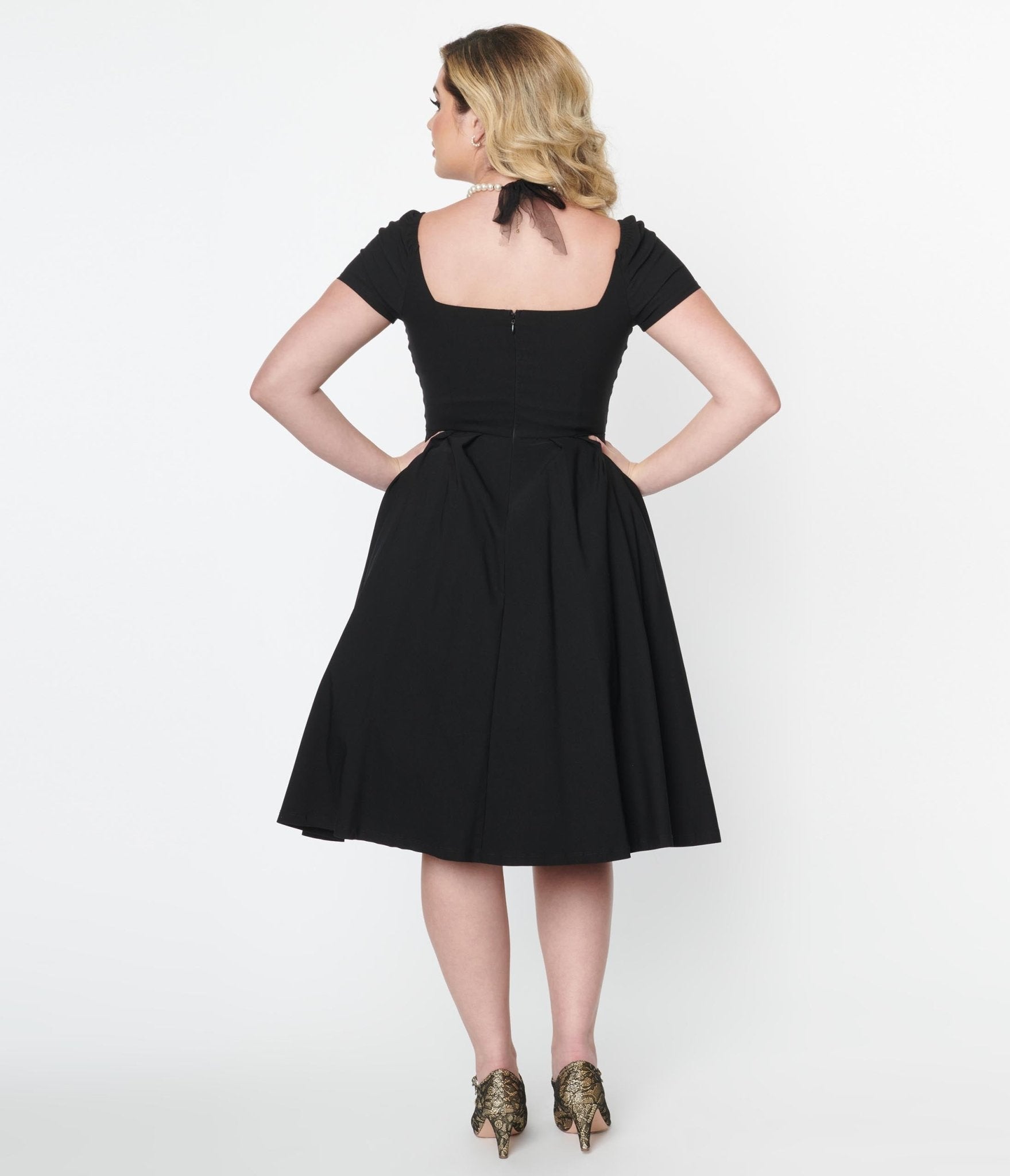 Unique Vintage Black Sweetheart Midge Swing Dress - Unique Vintage - Womens, DRESSES, SWING
