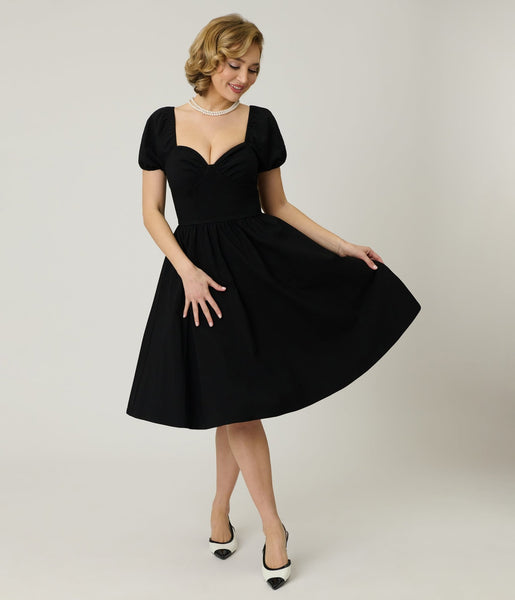 black sweetheart dress Unique Vintage Puff Sleeve Swing S/4-6 sleek look that transitions 66387: Chiffon A-Line Halter BLCK30 Pick a Color:Pink