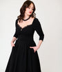 Unique Vintage Black Trim Lamar Swing Dress
