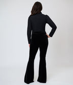 Unique Vintage Black Velvet Gold Snake Embroidered Flare Pants - Unique Vintage -