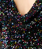 Unique Vintage Black Velvet & Rainbow Sequin Goldwyn Gown - Unique Vintage - Womens, DRESSES, MAXI