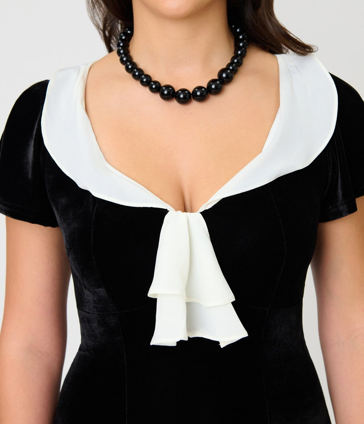 Unique Vintage Black Velvet Wilshire Flapper Dress - Unique Vintage - Flapper