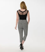 Unique Vintage Black & White Gingham Capris - Unique Vintage - Womens, BOTTOMS, CAPRI
