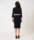 Unique Vintage Black & White Peplum Cooper Suit Dress - Unique Vintage - Womens, DRESSES, WIGGLE