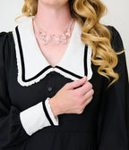Unique Vintage Black & White Pilgrim Collar Wendy Swing Dress - Unique Vintage - Womens, DRESSES, SWING