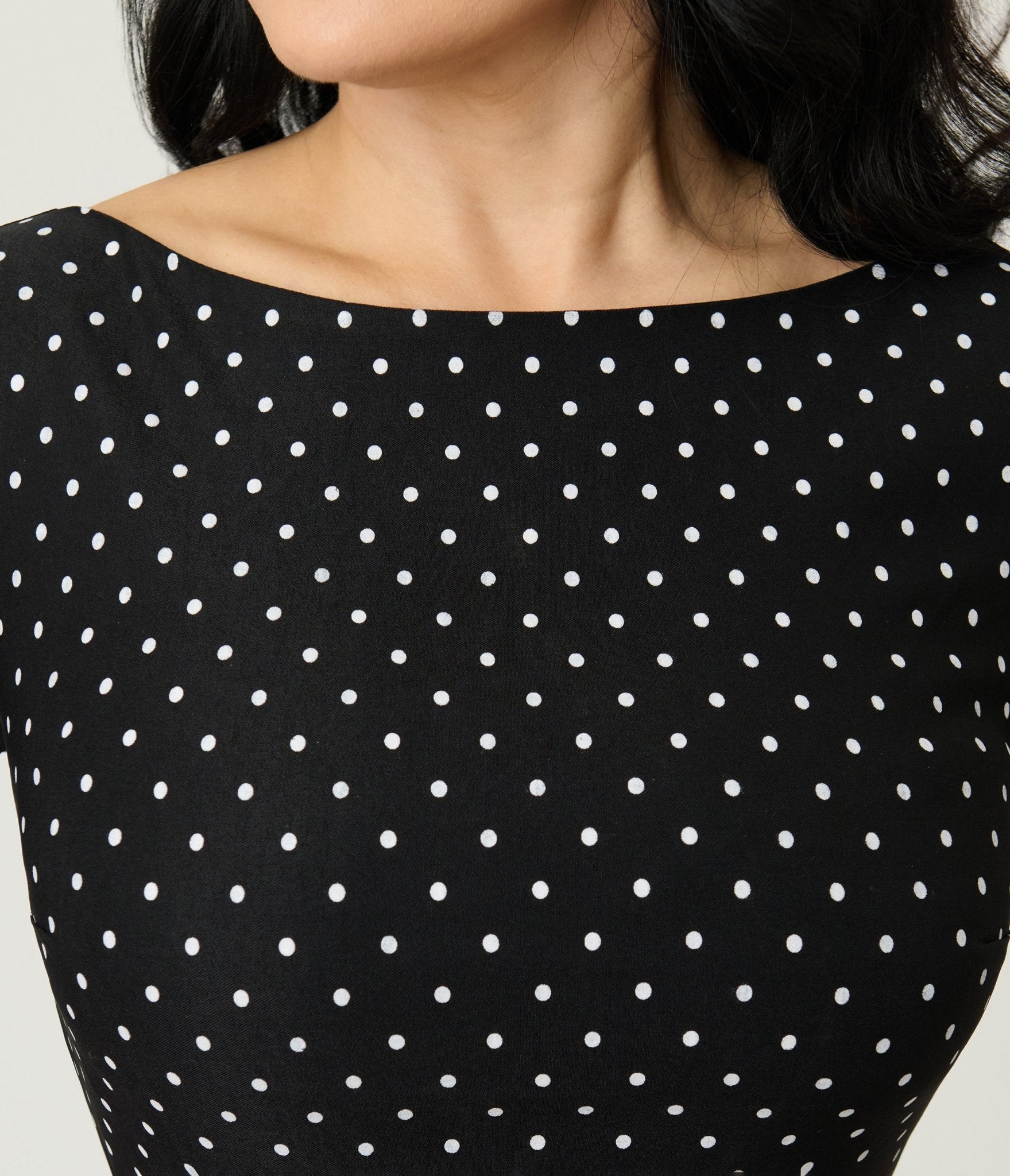 Unique Vintage Black & White Pin Dot Devon Swing Dress - Unique Vintage - Womens, DRESSES, SWING