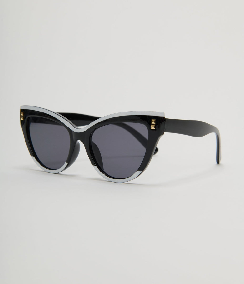 Unique Vintage Black & White Translucent Cat Eye Sunglasses - Unique Vintage - Womens, ACCESSORIES, SUNGLASSES