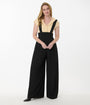Unique Vintage Black Wide Leg Rochelle Suspender Pants