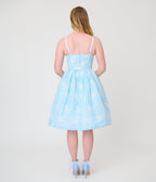 Unique Vintage Blue Butterfly Eyelet Swing Dress - Unique Vintage - Womens, DRESSES, SWING