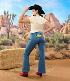Unique Vintage Blue Denim Western Embroidered Jeans - Unique Vintage - Womens, BOTTOMS, JEANS