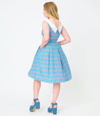Unique Vintage Blue Gingham & Strawberries Swing Dress - Unique Vintage - Womens, DRESSES, SWING