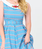 Unique Vintage Blue Gingham & Strawberries Swing Dress - Unique Vintage - Womens, DRESSES, SWING