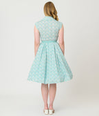 Unique Vintage Blue & Goose Print Cotton Shirt Swing Dress - Unique Vintage - Womens, DRESSES, SWING