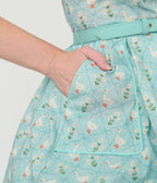 Unique Vintage Blue & Goose Print Cotton Shirt Swing Dress - Unique Vintage - Womens, DRESSES, SWING