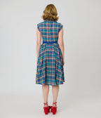 Unique Vintage Blue Madras Plaid Shirt Swing Dress - Unique Vintage - Womens, DRESSES, SWING
