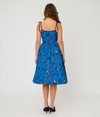 Unique Vintage Blue Sea Creatures Sleeveless Swing Dress - Unique Vintage - Womens, DRESSES, SWING