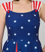 Unique Vintage Blue & Stars Americana Striped Swing Dress - Unique Vintage - Womens, DRESSES, SWING