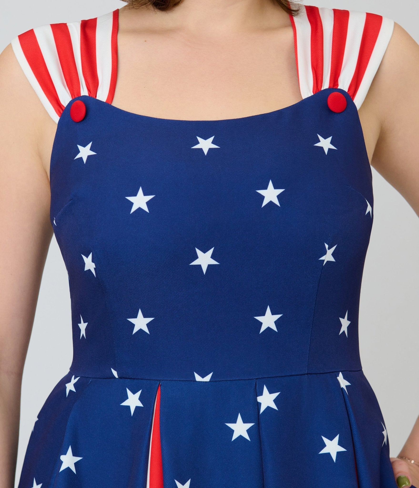 Unique Vintage Blue & Stars Americana Striped Swing Dress - Unique Vintage - Womens, DRESSES, SWING