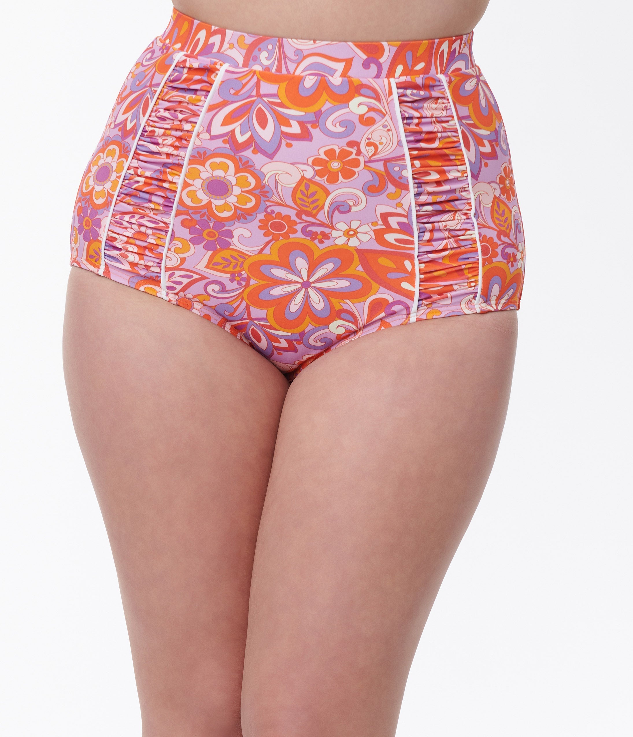 Unique Vintage Bohemian Floral Ruched Swim Bottom - Unique Vintage - Womens, SWIM, BOTTOM