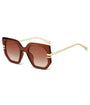 Unique Vintage Brown Geometric Sunglasses