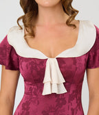 Unique Vintage Burgundy & Ivory Wilshire Flapper Dress - Unique Vintage - Womens, FLAPPER, SLEEVELESS NON BEADED