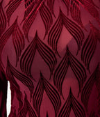 Unique Vintage Burgundy Leaf Velvet Burnout Donna Blouse - Unique Vintage - Womens, TOPS, KNIT TOPS