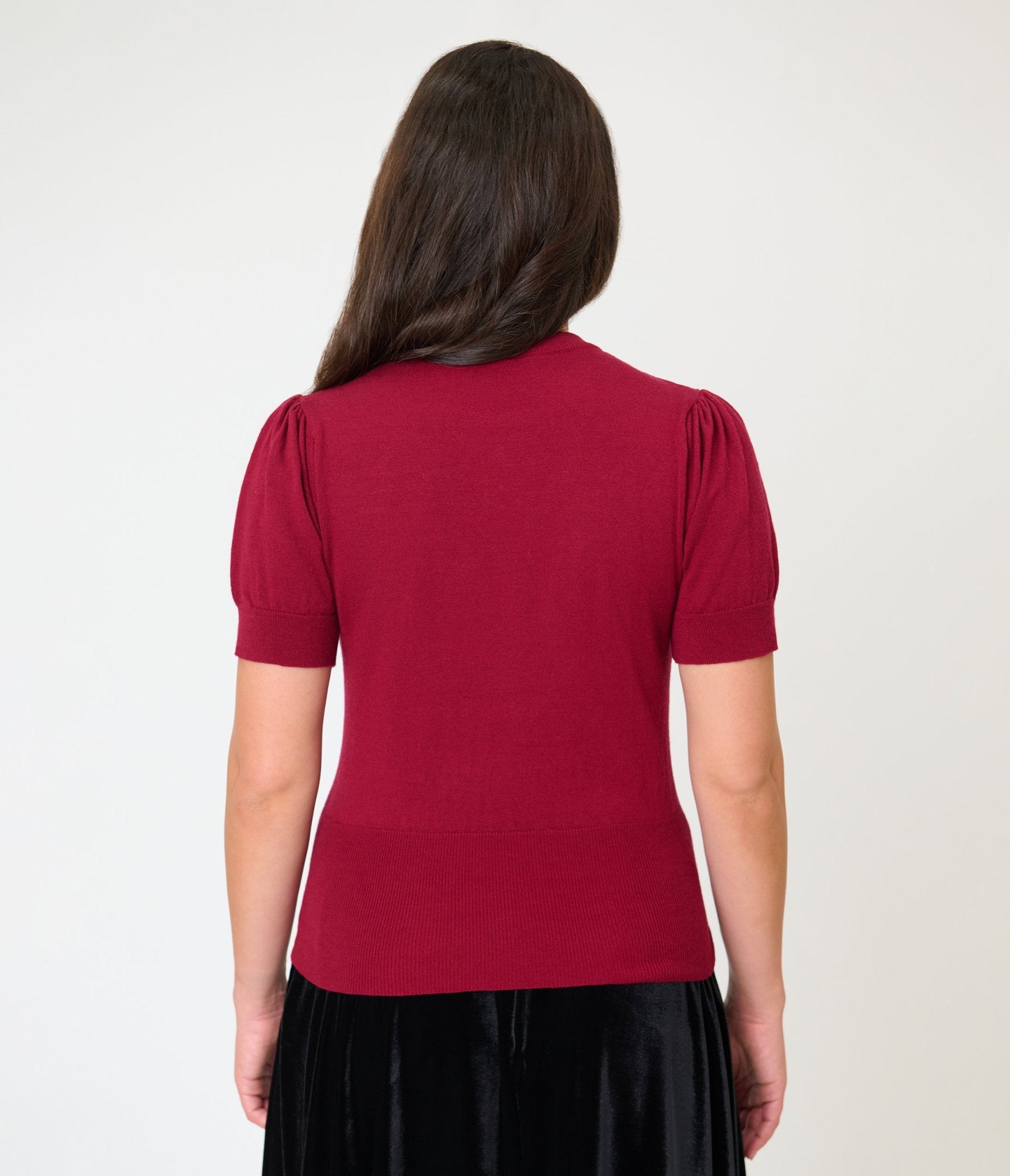 Unique Vintage Burgundy Mystical Icons Embroidered Sweater - Unique Vintage - Womens, TOPS, SWEATERS
