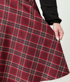 Unique Vintage Burgundy Plaid Vivian Swing Skirt - Unique Vintage - Womens, BOTTOMS, SKIRTS