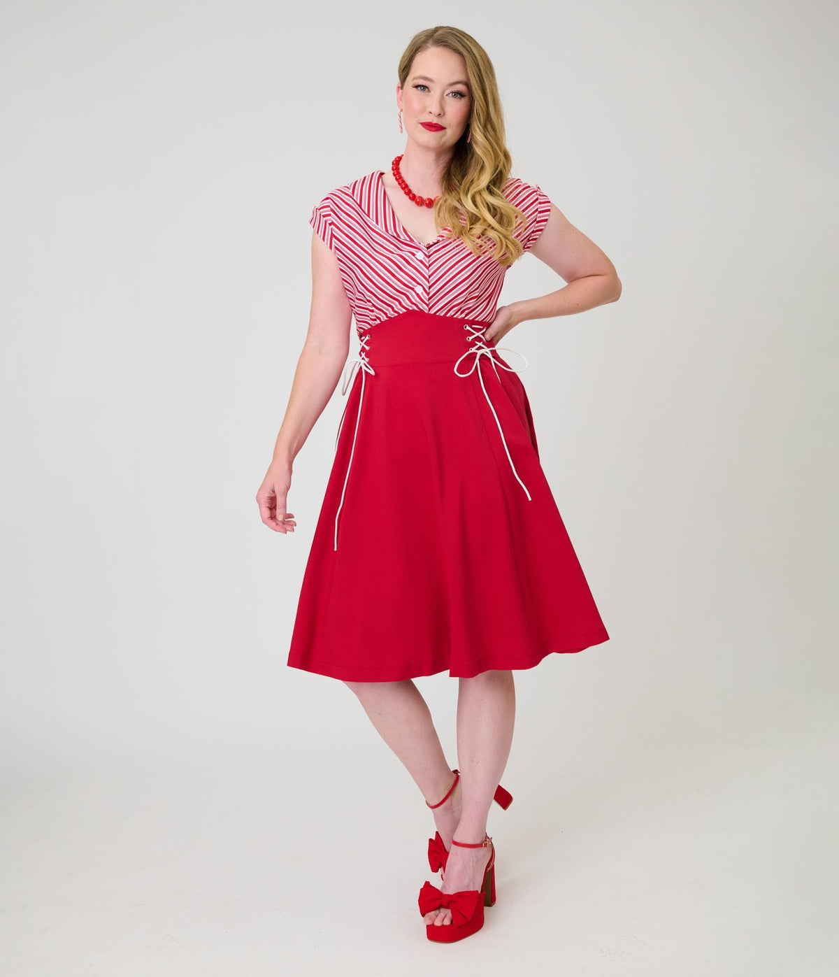Unique Vintage Candy Cane Stripe Sleeveless Blouse - Unique Vintage - Blouses
