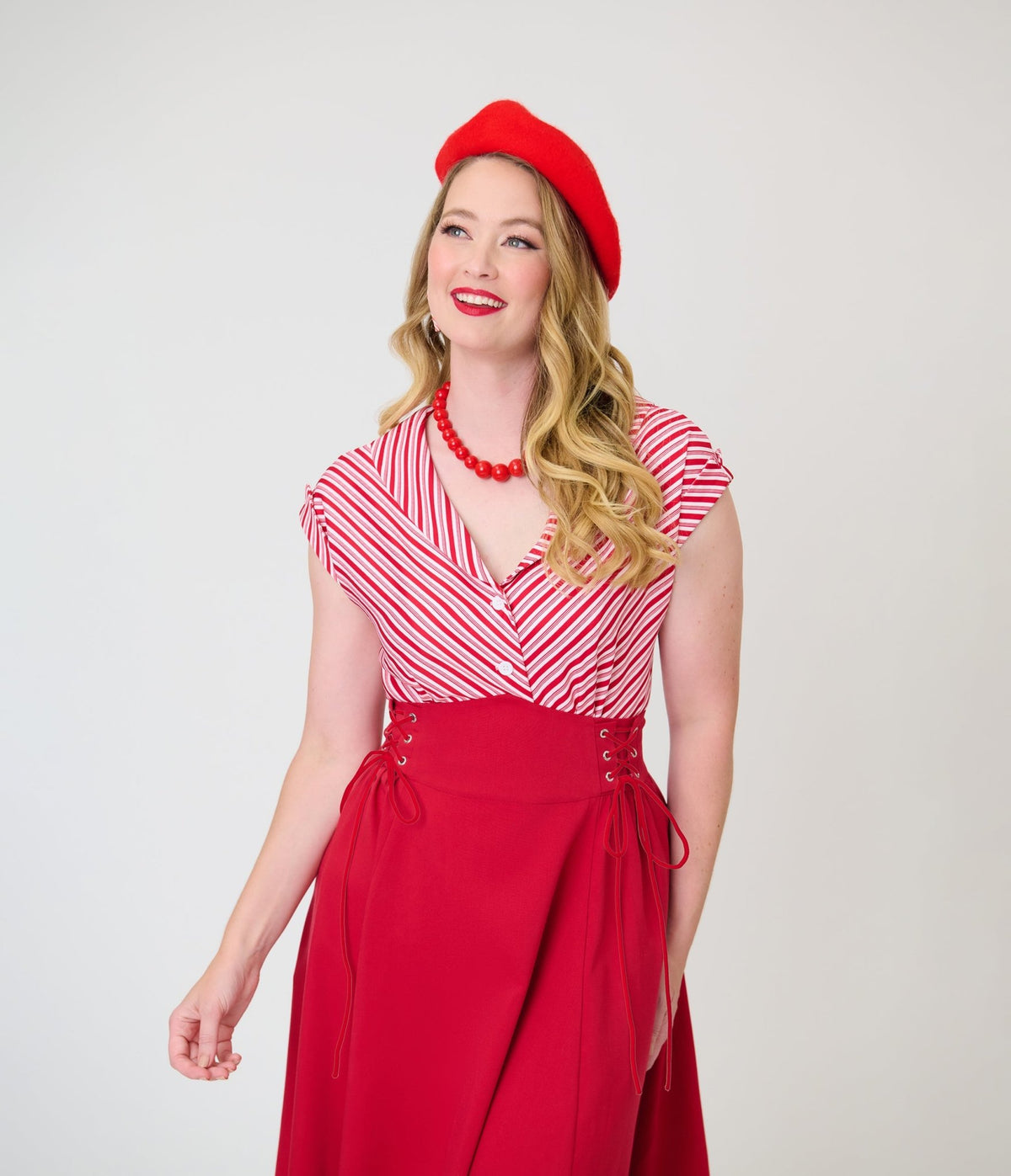 Unique Vintage Candy Cane Stripe Sleeveless Blouse - Unique Vintage - Blouses