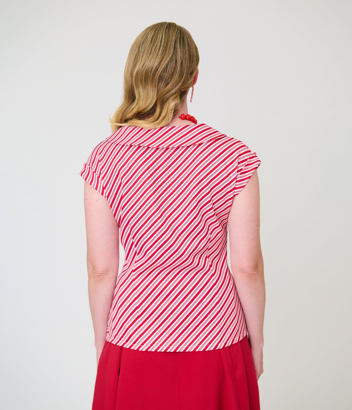 Unique Vintage Candy Cane Stripe Sleeveless Blouse - Unique Vintage - Blouses
