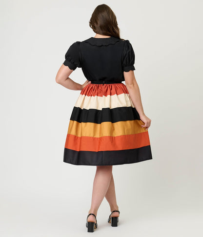 Unique Vintage Candy Corn Stripe Gellar Swing Skirt - Unique Vintage - Womens, BOTTOMS, SKIRTS