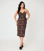 Unique Vintage Carnivorous Plants Leilani Sarong Dress - Unique Vintage - Womens, DRESSES, WIGGLE
